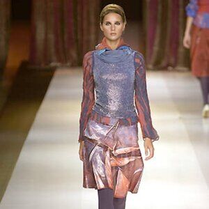 Trosman Churba Blue Beaded Tank Top, Fall Winter 2001 Runway